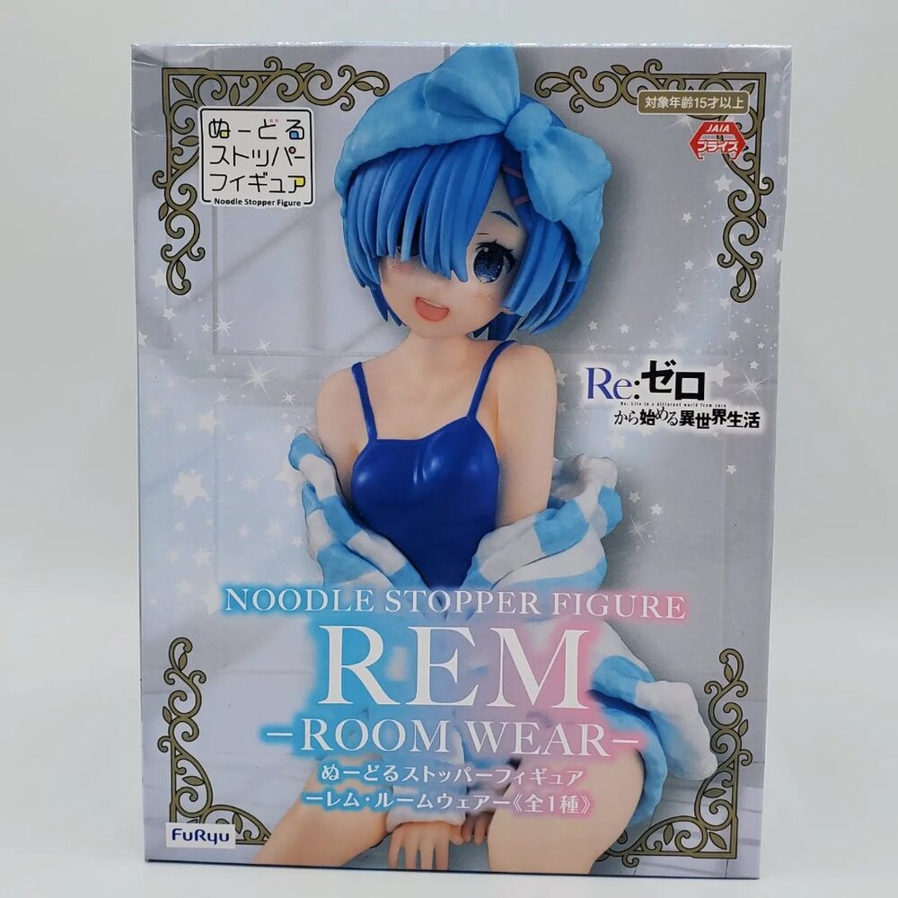 Re:Zero Rem Room Wear Noodle Stopper Figure (Blue)